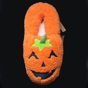 NEW Dearfoams Pumpkin Plush Slip-On Slippers Unisex W-11/12 - M-9/10